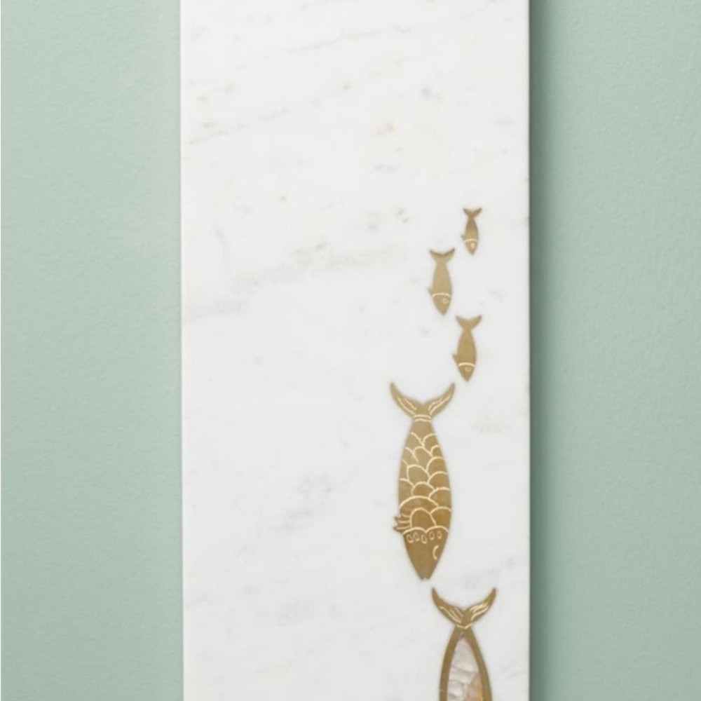 Anthropologie Sardine Cheese Board, Marble / Pearl